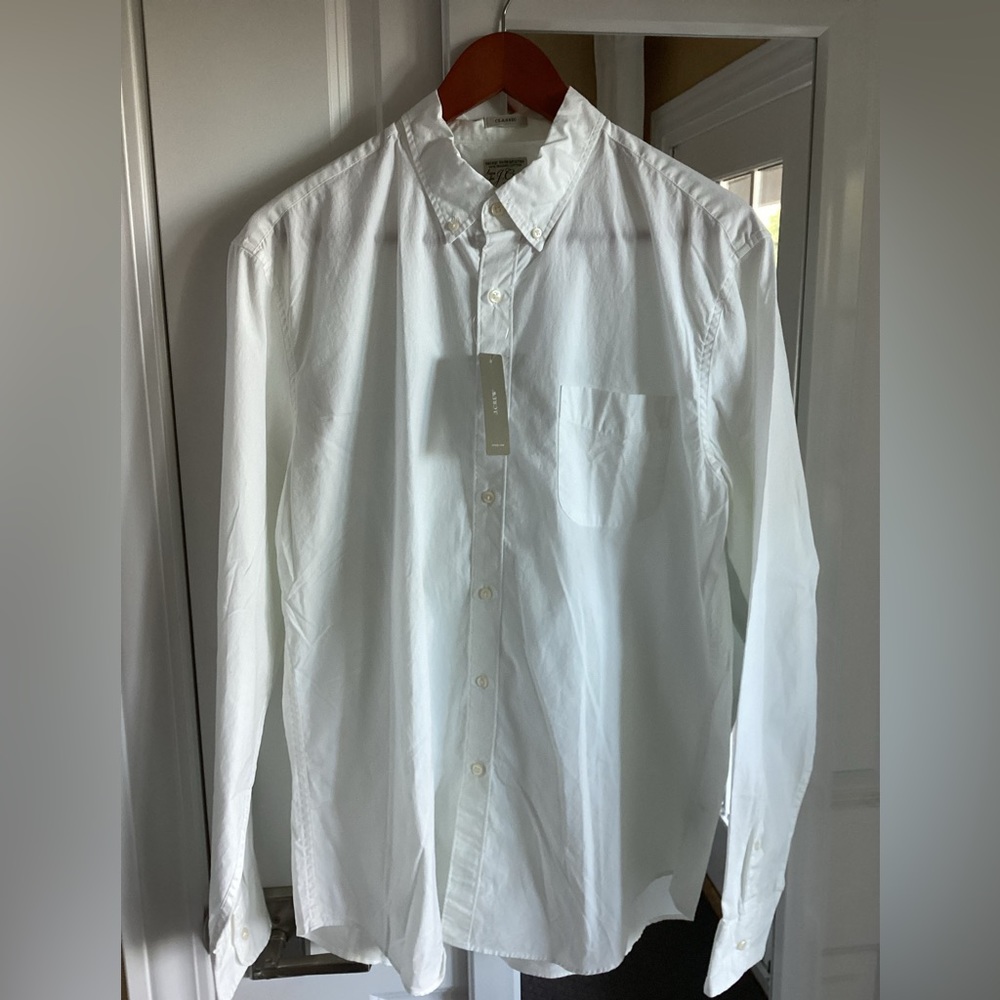 NWT J. Crew Men’s Size L (16-16 1/2; 34-35) Secret Wash Shirt